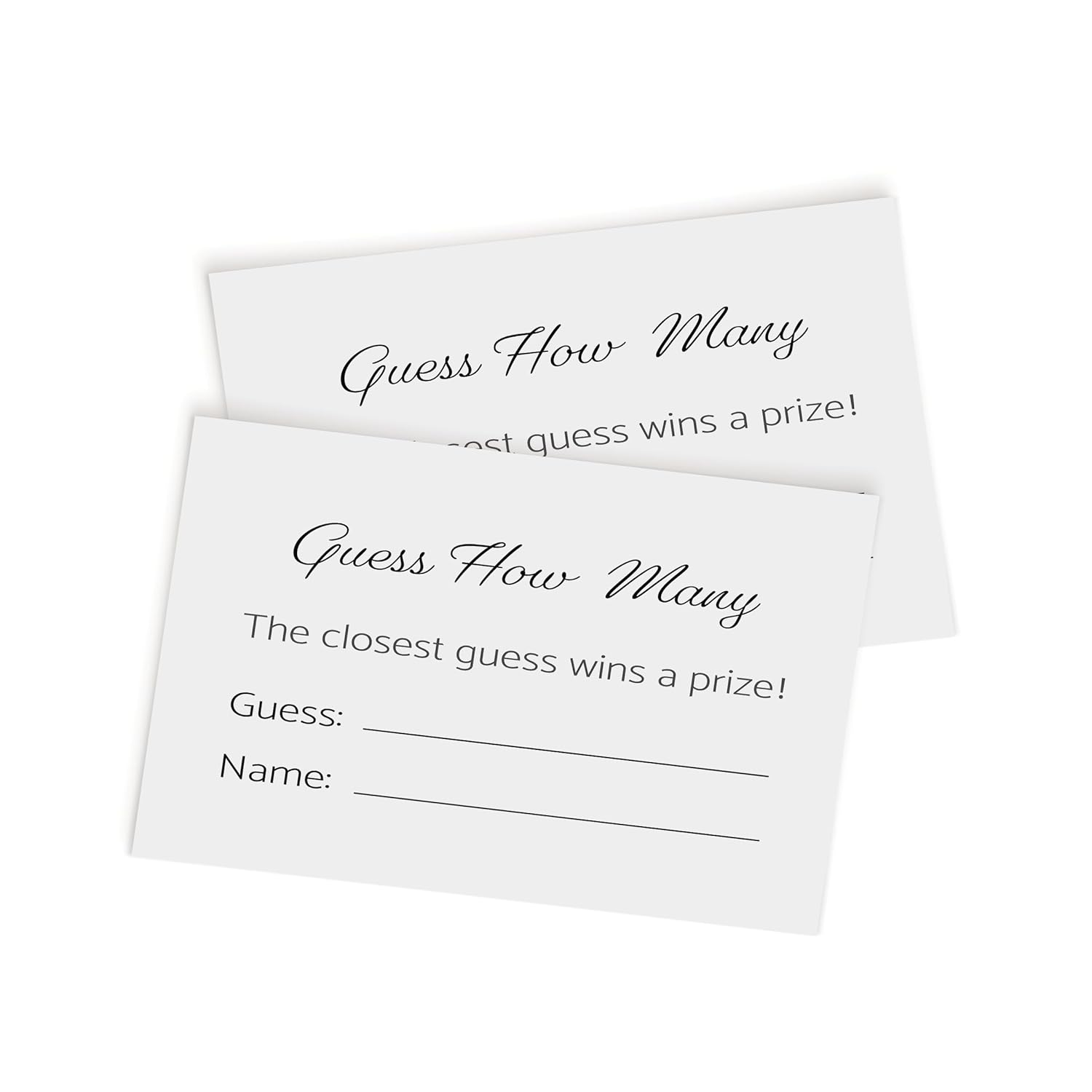 Guess How Many Cards, 3.5X2 White, Guess How Many Baby Shower Game Set Of 50