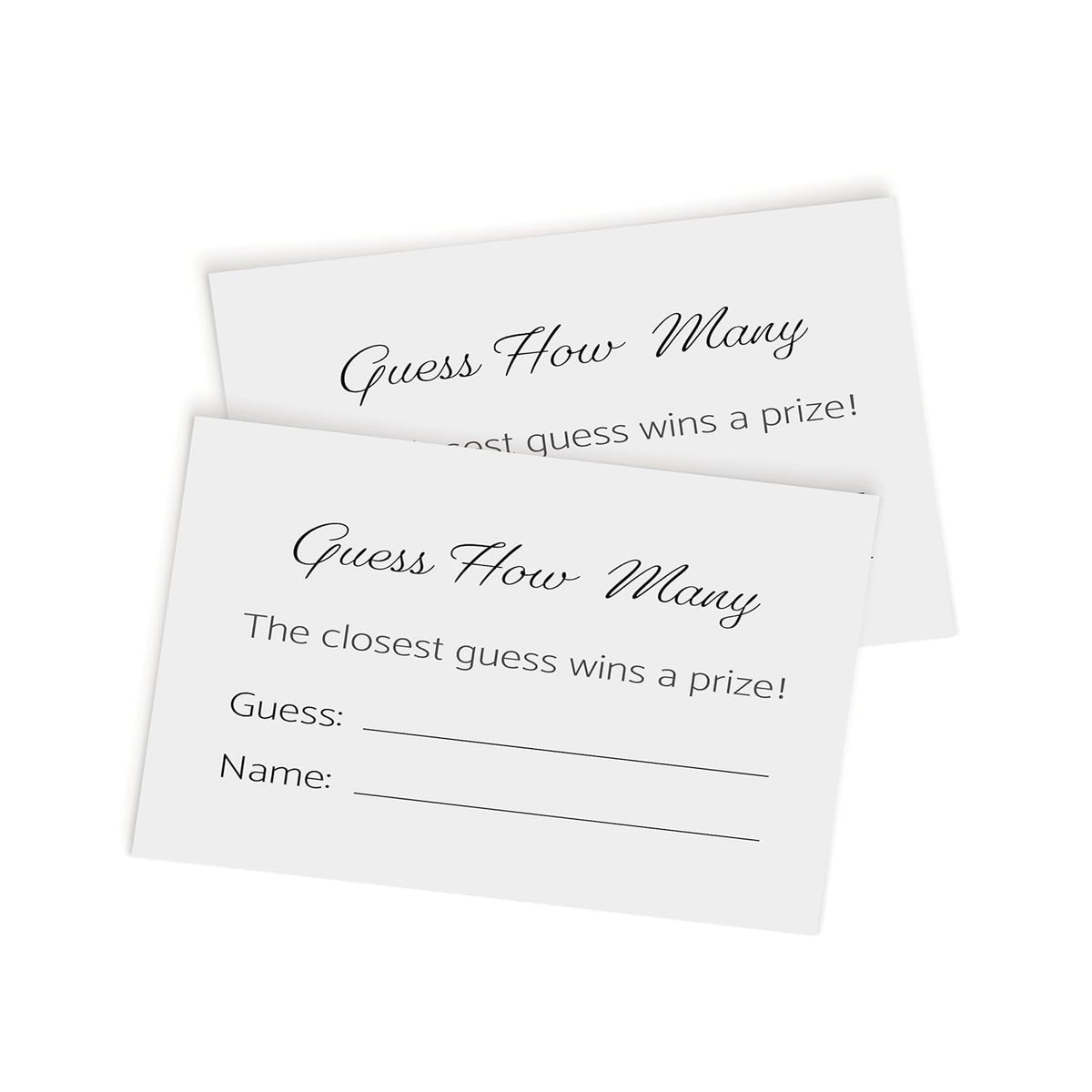 Guess How Many Cards, 3.5X2 White, Guess How Many Baby Shower Game Set Of 50