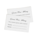 Guess How Many Cards, 3.5X2 White, Guess How Many Baby Shower Game Set Of 50