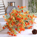 8 Pcs Silk Flowers With Long Stems Artificial Flower For Tall Vase 26.4'' Orange Artificial Flowers Bouquet Uv Resistant Plastic Plants For Home Wedding Indoor Outdoor Decoration