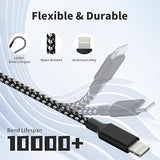 2 Pack 3 in 1 Multi Charging Cable 4FT Nylon Braided Universal Charger Cord for iPhone 16 15 Samsung Android iPad