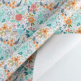 Floral Wrapping Paper Roll - Mini Roll - 17 Inch X 33 Feet - Spring Summer Garden Flower Design Perfect For Wedding, Bridal Shower, Birthday, Baby Shower