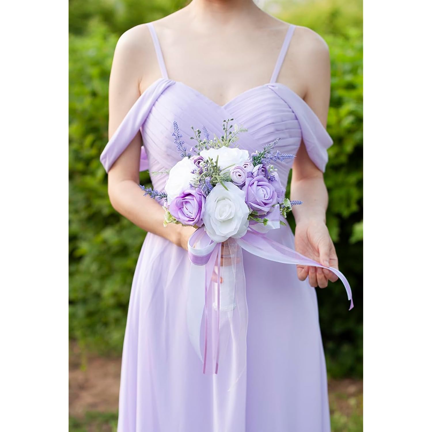 Wedding Bouquets For Bride Bridesmaids, 7 Inch Artificial Rose Flower Bridal Bouquets For Wedding, Prom, Ceremony, Homecoming, Anniversary Decor