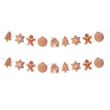 2 Pack Gingerbread Garland - Christmas Banner & Man Garland For Gingerbread Party Decor & Tree Decor
