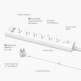 Smart WiFi Power Strip Matter Compatible 6 Outlets 3 USB Ports Energy Monitoring Surge Protector