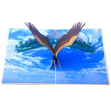 Soaring Free Eagle 3D Pop-Up Memorial Greeting Card,Father'S Day Card, For Son'S Husband'S Friend Congratulations To Retired Army And Eagle Scout Gift With Envelope And Note Card 5“ X 7”