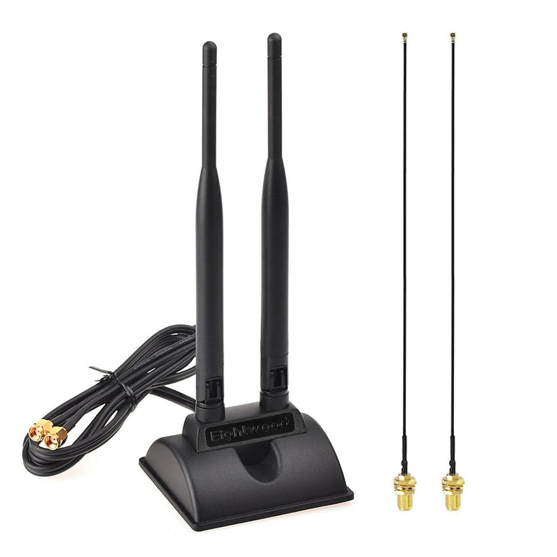 2.4Ghz 5Ghz Dual Band Rp-Sma Male Wifi Antenna + Ipex Mhf4 To Rp-Sma Female Ca