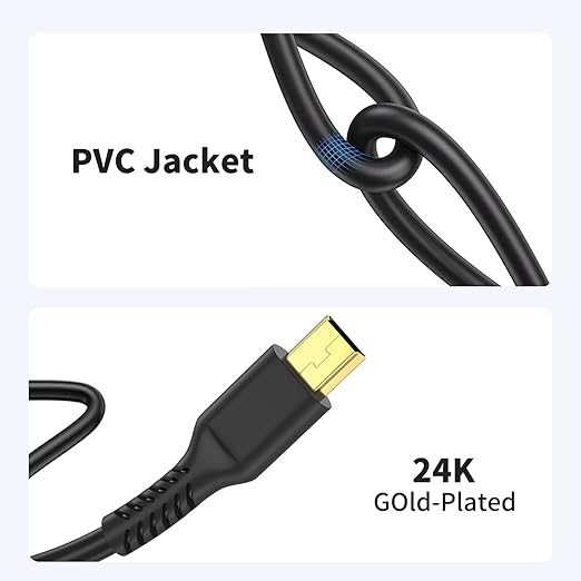 3FT USB 2.0 to Mini USB Charging Cable Mini B Charger Cord for PS3 Controller Camera GPS MP3 Player Dash Cam