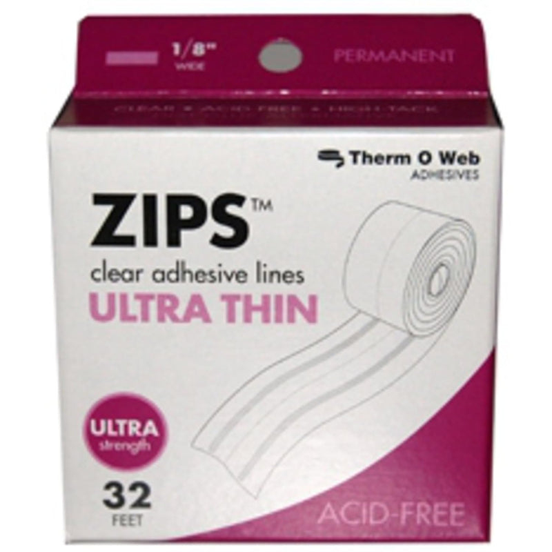 Zips Mem Adhes Strip 32Ft, Ultra Thin 1/8" X1/64 Thick 32'/Pkg