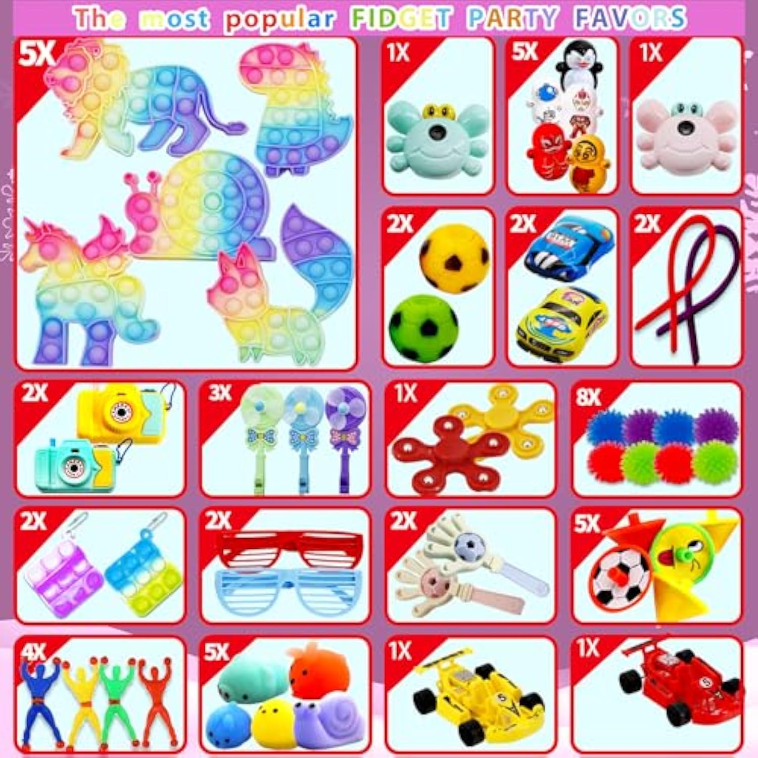 1000+ Pcs Party Favors For Kids, Fidget Toys Pack, Birthday Gift,Christmas Stocking Stuffers,Christmas Gift,Treasure Box, Goodie Bag Stuffers, Carnival Prizes,Pinata Filler Sensory Toy For Classroom