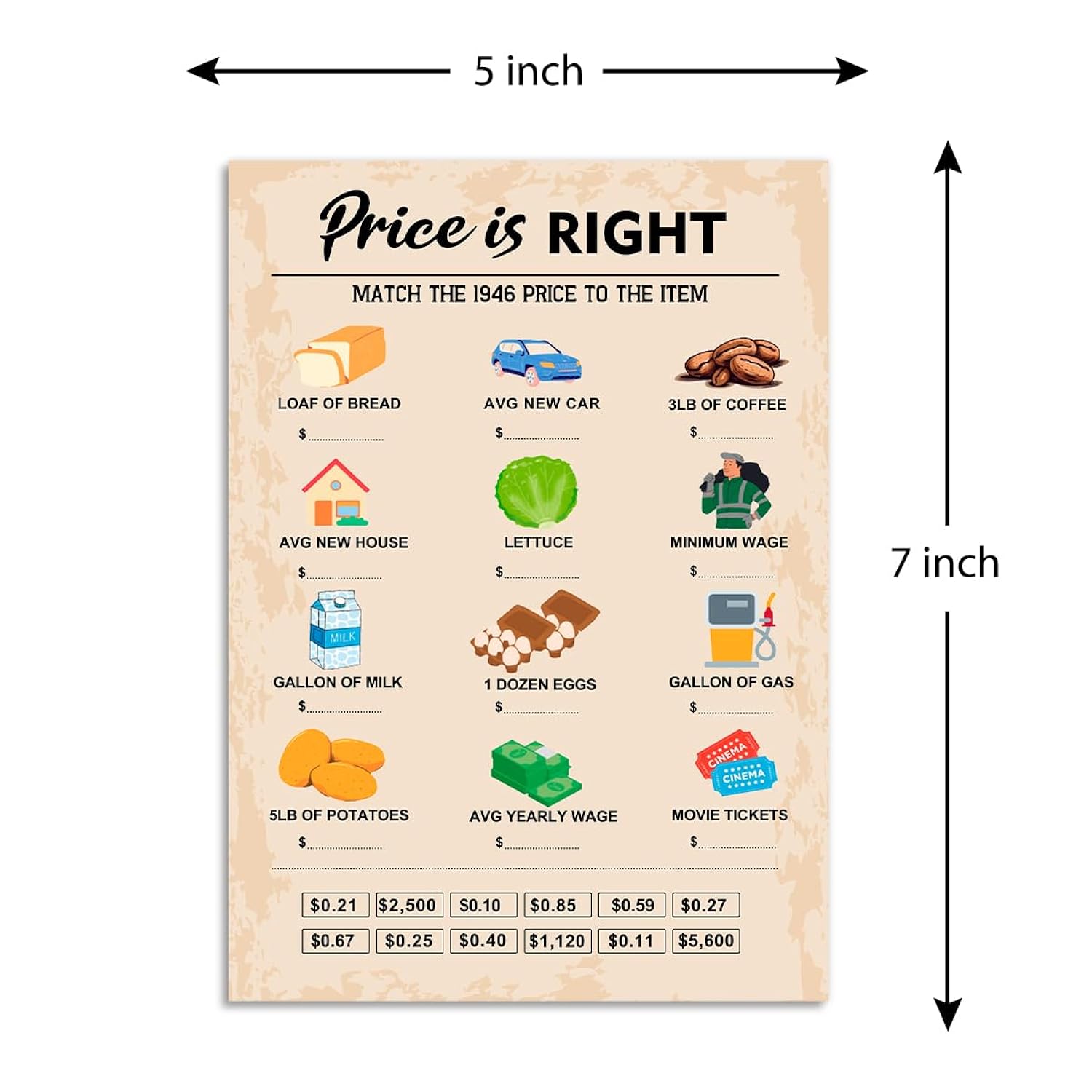 80Th Birthday Party Games, Price Is Right Games, Birthday Party Supplies For Adults, Fun 1946S Party Game?Pack Of 30 Cards