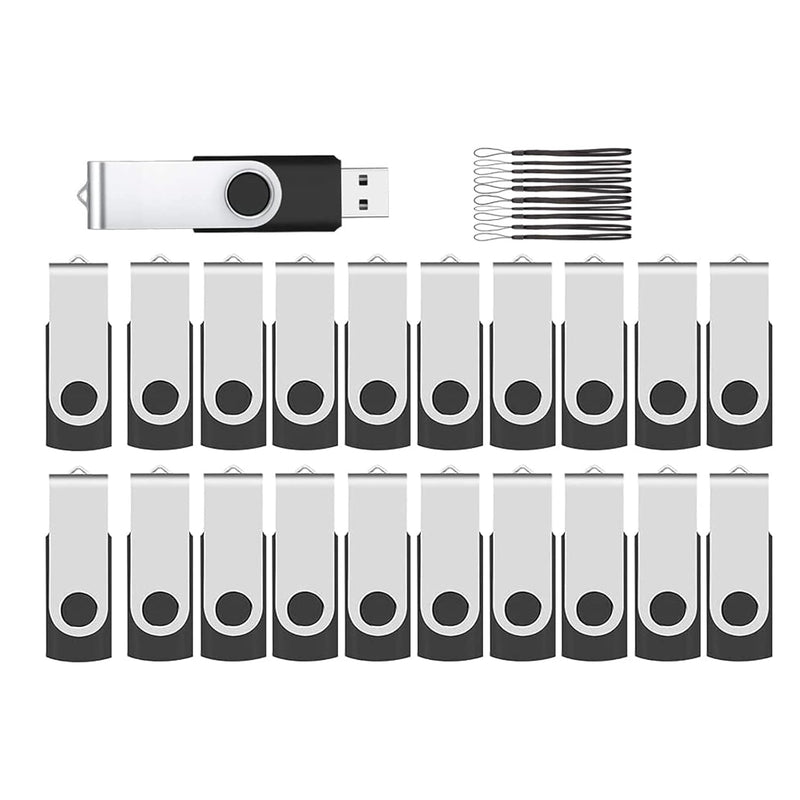 20 Pack Flash Drives 4Gb With Lanyards, Premium Usb 2.0 Thumb Drives Bulk Usb