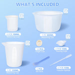 Silicone Measuring Cup For Resin, Resins Supplies With 600Ml+250Ml+ 100Ml Cups, Resin Mixing Cups, Silicone Stir Sticks, Epoxy Mixing Cup