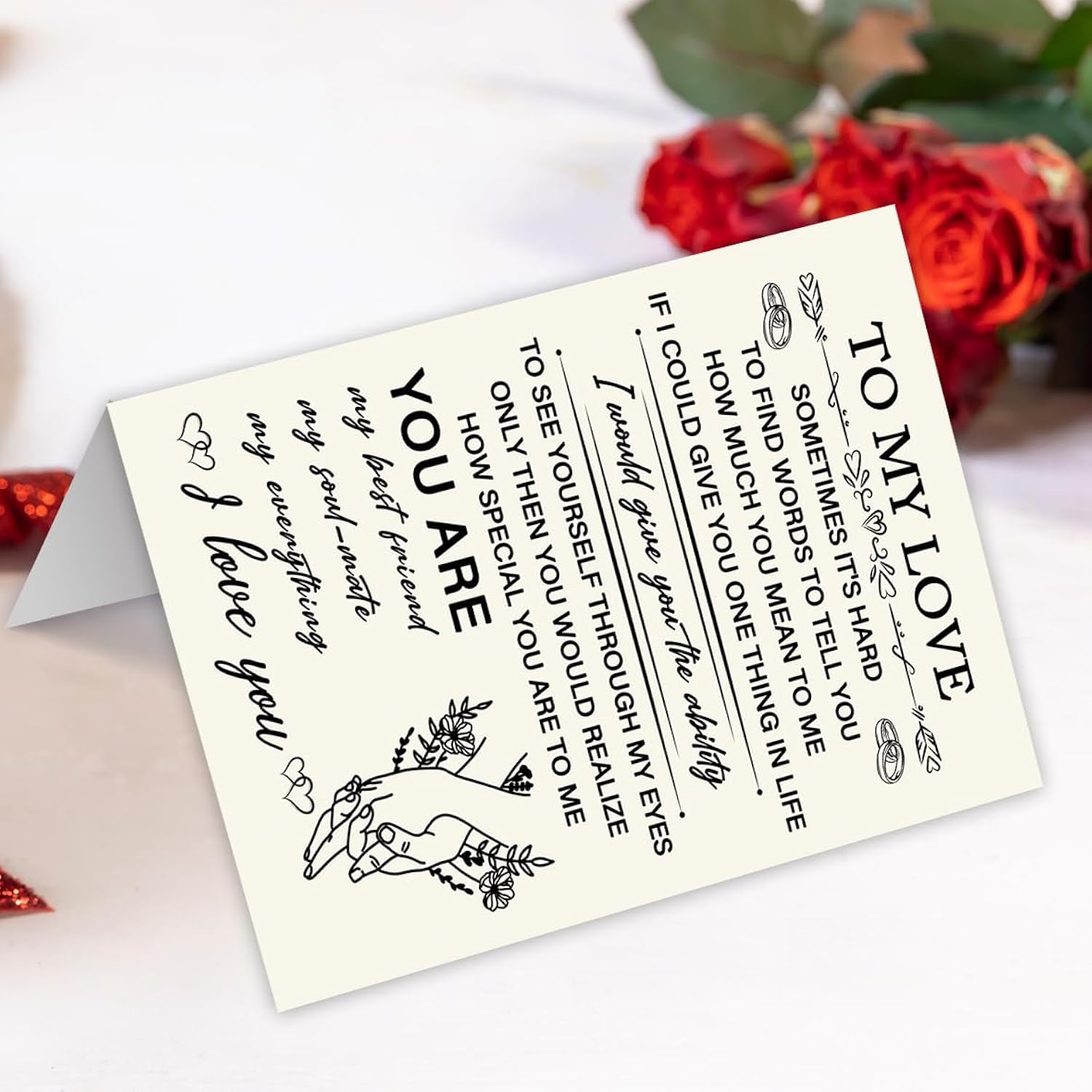 Romantic Valentines Day Card For Him Her - To My Love Valentines Day Gifts