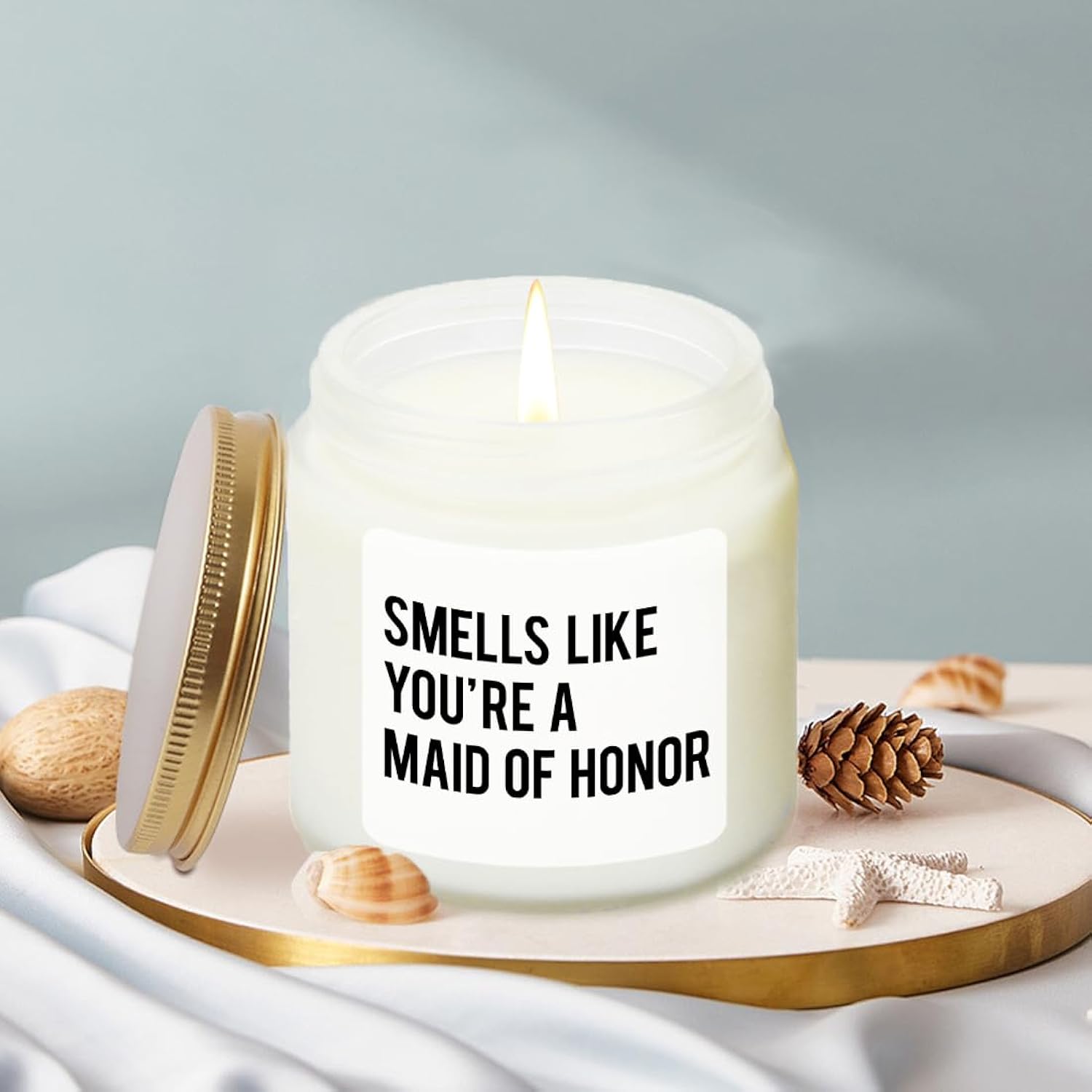 Maid Of Honor Gifts Scented Candle Lavender - Cool Bridesmaid Gifts For Matron Of Honor Gift Maid Of Honor Proposal Gift Soy Candle 4Oz