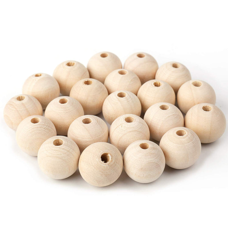 150 Pcs 1 Inch / 25Mm Wood Beads Round Wooden Spacer Beads Unfinished Natural