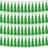 4P Green Foil Fringe Metallic Streamers Banner Tassel Garland For Parade Floats, Bachelorette, Wedding, Birthday, Halloween, Christmas, Bridal/Baby Shower Party Decorations