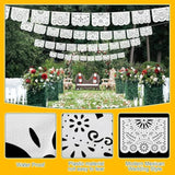 White Papel Picado Banner, 20 Ft Cinco De Mayo Decoration Plastic White Mexican Banners For Parties And Weddings - 5 De Mayo Mexican Themed Birthday Party Decorations Supplies (5 Designs)