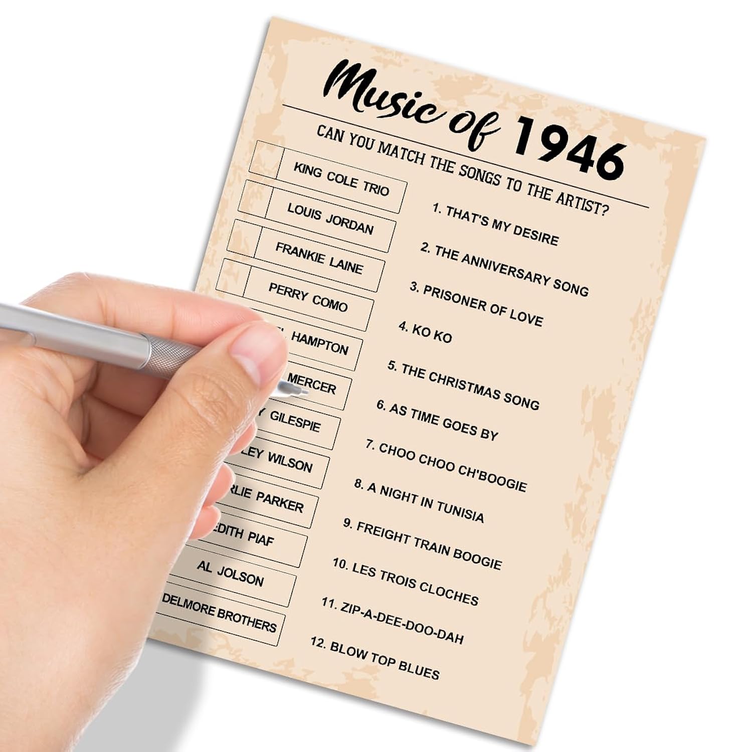 80Th Birthday Party Games, Music Of 1946 Games, Birthday Party Supplies For Adults, Fun 1946S Party Game?Pack Of 30 Cards