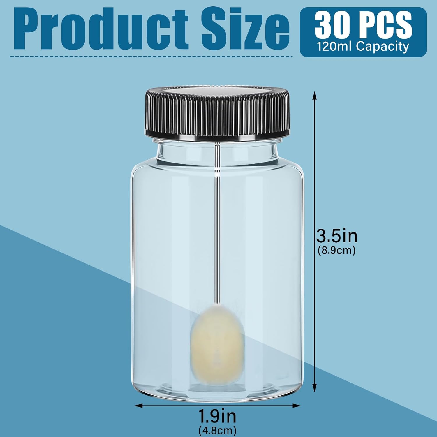 30 Pcs Wool Daubers With Ball Brush Plastic Clear 120 Ml/ 4 Oz Bottle For Glue Refillable Plastic Empty Bottle With Brush For Arts Paint Diy Projects Leather Dye Tool With Applicator