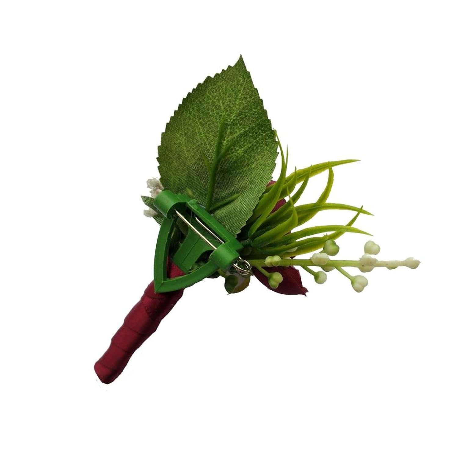 6 Pieces/Lot Groom Boutonniere Man Buttonholes Diy Wedding Artificial False Flowers Party Decoration (Wine Red)