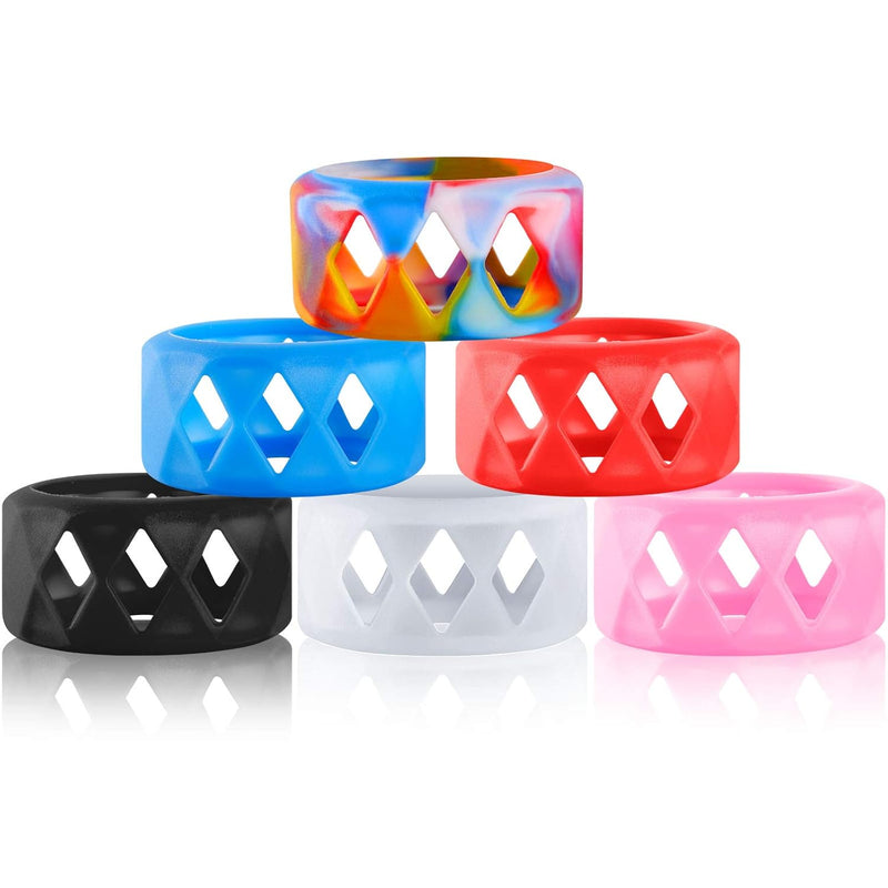 6 Pieces Silicone Anti Slip Ring Non Skid Band Ring Soft Protection Sleeve 25 X 17 Mm