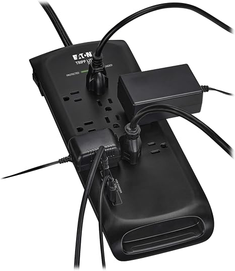 Surge Protector Power Strip 4200J 2 USB Ports 8 Ft Braided Extension Cord