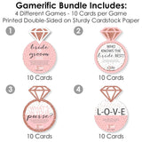 Big Dot of Happiness Bride Squad - 4 Rose Gold Bridal Shower or Bachelorette Party Games - 10 Cards Each - Gamerific Bundle