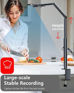 Heavy Duty Overhead Phone Mount, 360° Adjustable Stand for Filming & Zoom