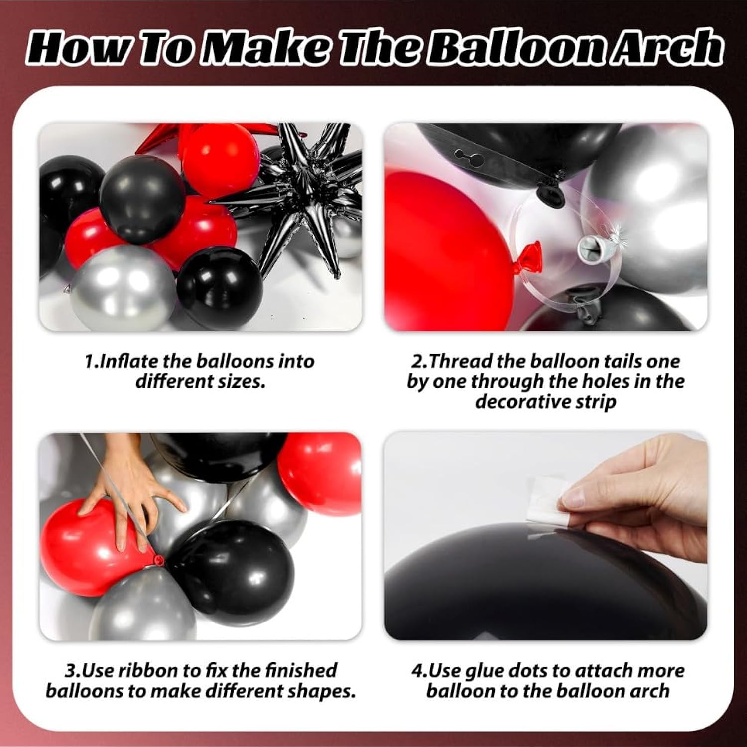 Red And Black Birthday Party Decorations, Red Black White Metallic Silver Foil Balloons Banner Fringe Curtains For 16Th 18Th 21St 24Th 32Th 40Th 50Th 60Th Birthday Decorations For Men