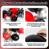 Red And Black Birthday Party Decorations, Red Black White Metallic Silver Foil Balloons Banner Fringe Curtains For 16Th 18Th 21St 24Th 32Th 40Th 50Th 60Th Birthday Decorations For Men