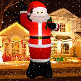 Inflatable Christmas Yard Decorations 8Ft Santa Claus With Gift Bag Blow Up Outdoor Decoration With Built-In Led Light F