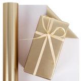 Gold Metallic Wrapping Paper Roll - 17 Inches X 32.8 Feet, Matte Solid Gold Color Paper For Birthday, Christmas, Wedding, Baby Shower, Holiday, Bridal Shower