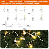 C7 Accessory Cord With 12 Led Light Bulbs And Outlet Christmas Village Light 14.76 Ft With Spare Fuse Warm White Lamp Fo