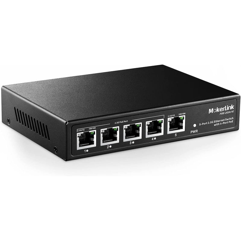 5 Port 2.5 Gigabit Poe Switch, 5 X 2.5G Ethernet Ports, 4 Port Poe Ieee802.3Af