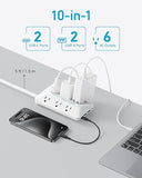 Surge Protector Power Strip with 6 Outlets 4 USB Ports 2 USB C 5FT Flat Plug Extension Cord 300J