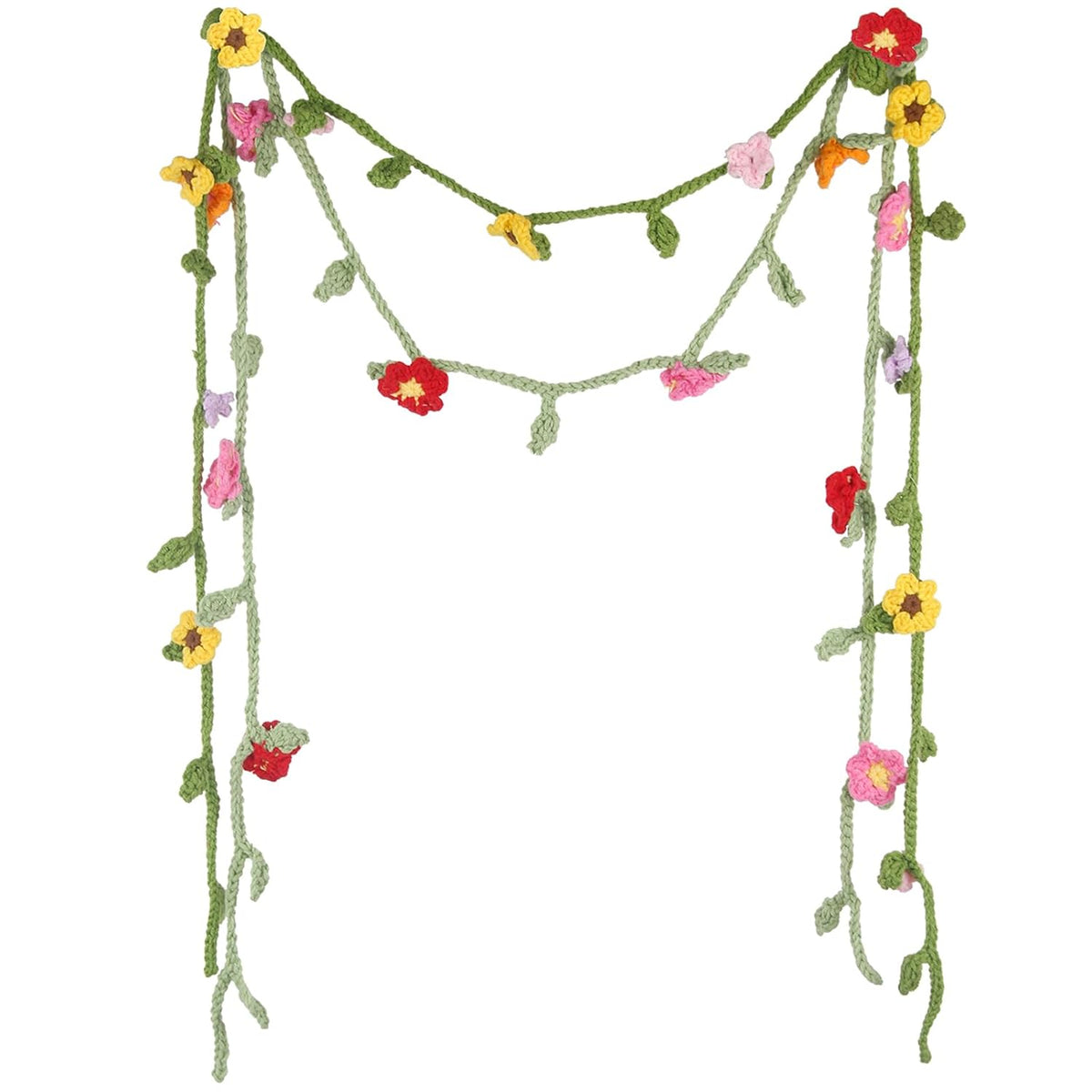 2 Pcs Crochet Flowers Hanging Plant Daisy Sunflower For Accessories Car Flower Arrangement Artifical Sunflower And Wildflowers Crochet Flower For Women Girls Birthday Christmas Party Home