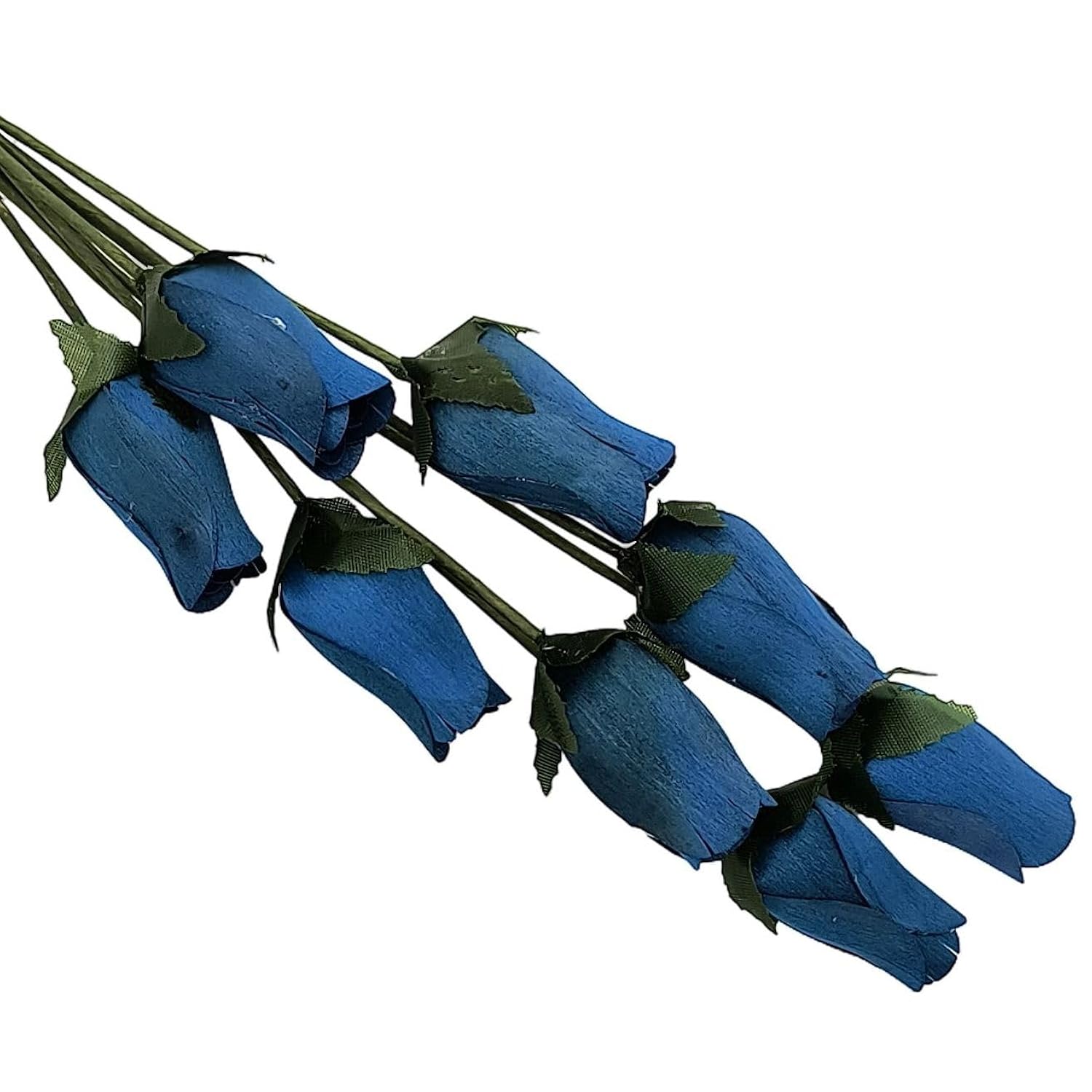 Navy Blue Roses Bunch Of 8 Closed Bud Wooden Roses For Crafts Custom Bouquets And Other Diy Projects. Choose Form Over 60 Colors