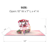 3D Sweet Love Pop Up Card With Notecard – Romantic Valentine Anniversary Market Cart – Thinking Of You Gift For Wife Husband Girlfriend Boyfriend – Alternative To Flowers – 5 X 7 Inch