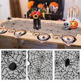 Halloween Decorations Indoor Set with Banner Hanging Swirls Table Runner Mantel Scarf Bats