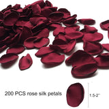 200Pcs Silk Rose Petals Burgundy Artificial Flowers Petals Flower Girl For Wedding Romantic Night Valentines Party Dinner Table Decoration
