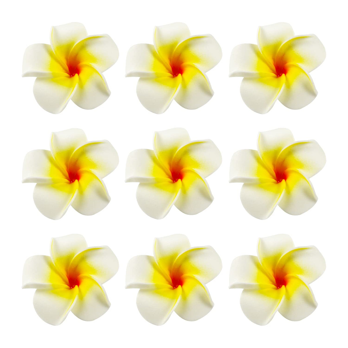 100Pcs Artificial Plumeria Frangipani Flower, Floating Flowers For Pool, Hawaiian Flowers Centerpiece, Artificial White Foam Plumeria, Petal Hat Head Diy Home Wedding Party Decoration