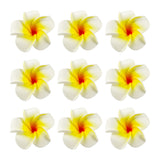 100Pcs Artificial Plumeria Frangipani Flower, Floating Flowers For Pool, Hawaiian Flowers Centerpiece, Artificial White Foam Plumeria, Petal Hat Head Diy Home Wedding Party Decoration