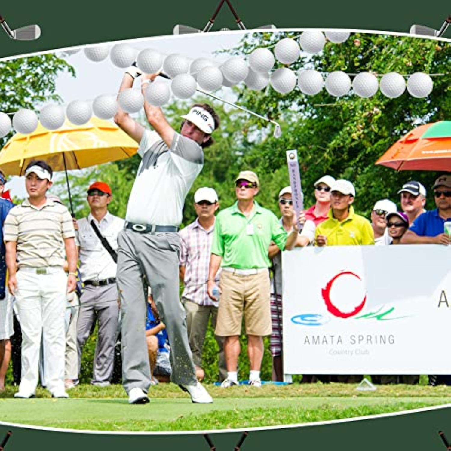 5 Pieces Golf Party Decorations Party Supplies Banners Bunting Hanging Banners Paper Garlands For Sports Theme Birthday(Golf Style)