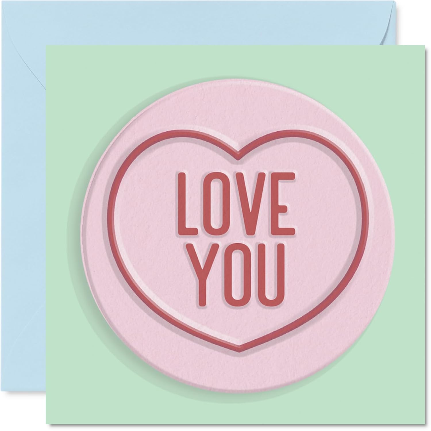 Fun Valentines Card - Candy Hearts - Cute Happy Anniversary Card For Partner From Husband Wife Boyfriend Girlfriend, 5.7 Inch Anniversaries Greeting Cards