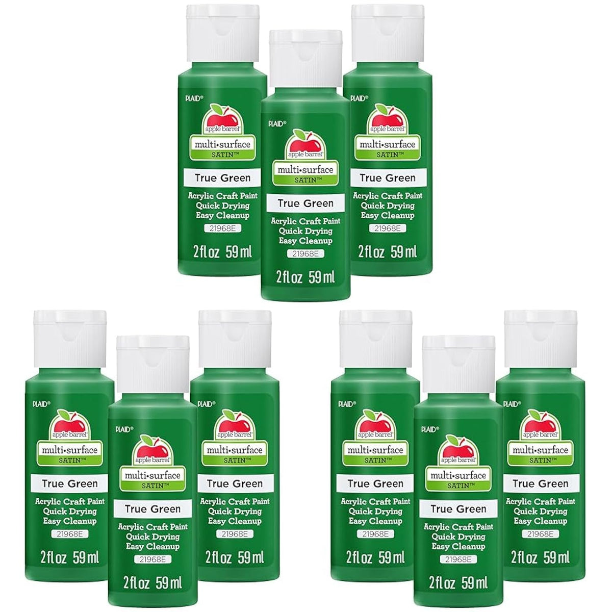 Apple Barrel Acrylic Paint, True Green (Pack of 9) 2 oz, 21968EA