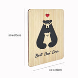 Fathers Day Cards,Handmade Bamboo Greeting Cards,Wooden Thankyou Card,Father'S Day Card For Dad,Best Dad Ever