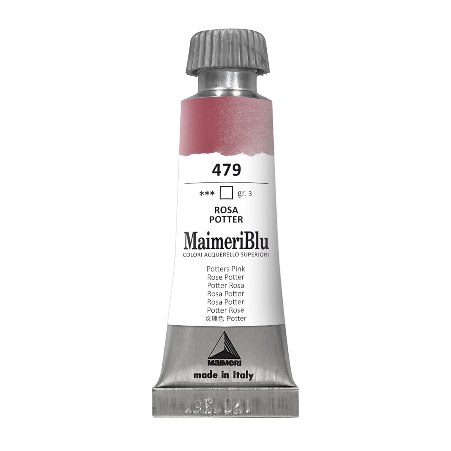 MaimeriBlu 12ml Single-Pigment Watercolor Paint - Potters Pink PR233 Professional Watercolor Paint - Lightfast and Transparent Watercolor Paint Tube for Artists
