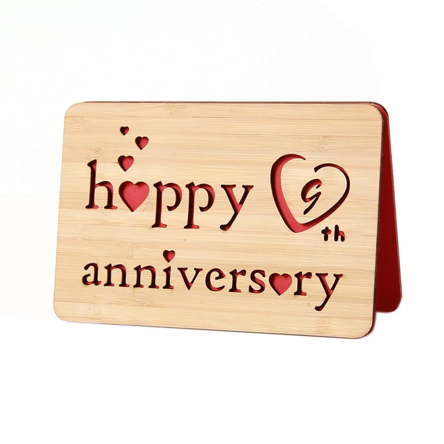 Wooden 9Th Anniversary Card,Handmade 9 Years Wedding Anniversary Greeting Cards,9Th Pottery Anniversary Card For Her,Him,Husband,Wife