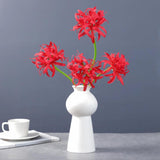 4Pcs Artificial Red Spider Lily Flowers 19" Faux Lycoris Radiata Silk Equinox Flowers For Vase Bouquets Home Office Wedding Decor.(Red)